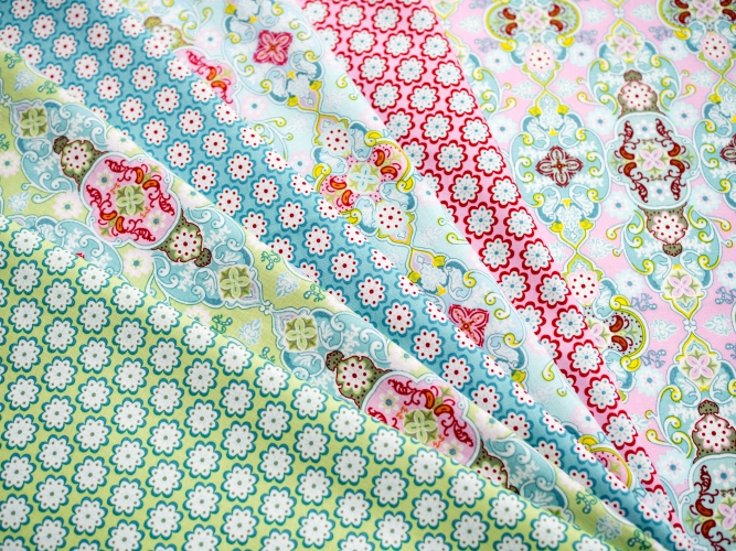 Swafing Baumwolle - Julia - Blütenornament - Blau